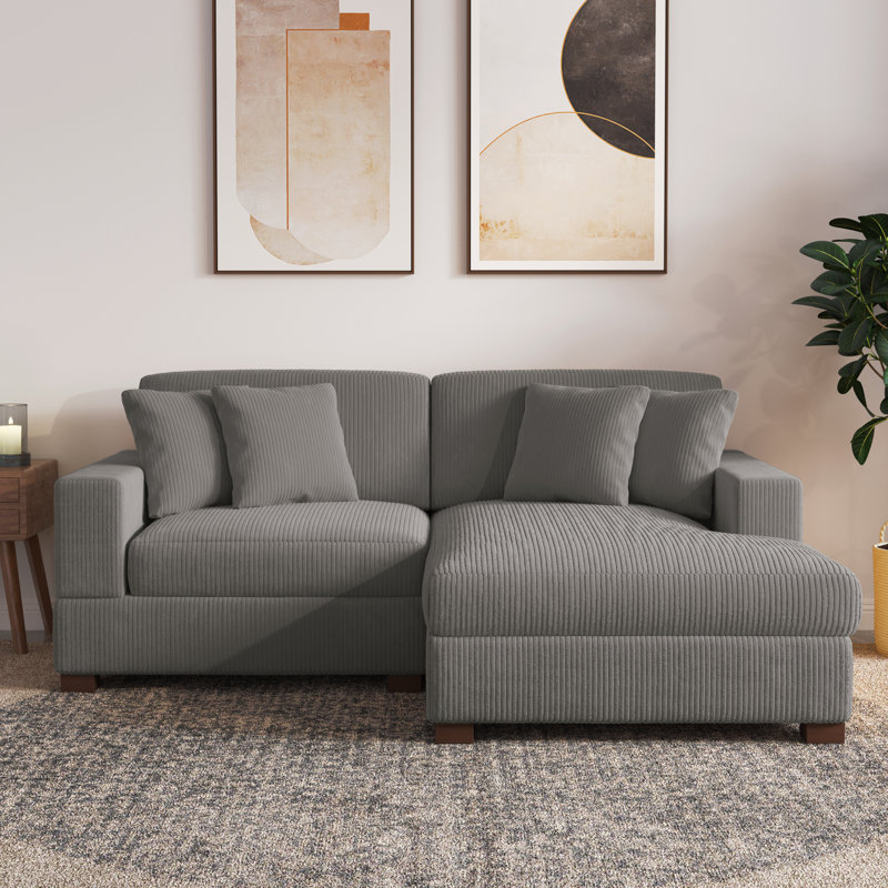 Milbrey Modular Corner Sofa, Light Grey, Right Hand Facing