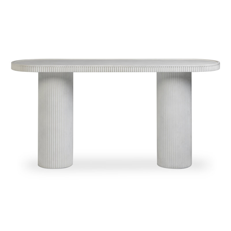 Darcy White Concrete Indoor / Outdoor Console Table, White