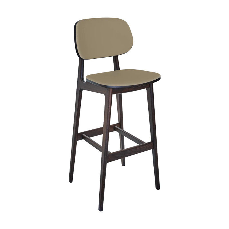 Emma Barstool - Grade 4 Farro Reveal Seat & Upholstered Back, Brown, Farro