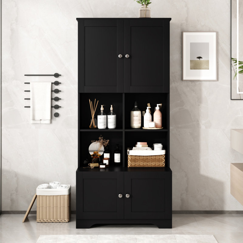 Tall And Wide Bathroom Floor Storage Cabinet