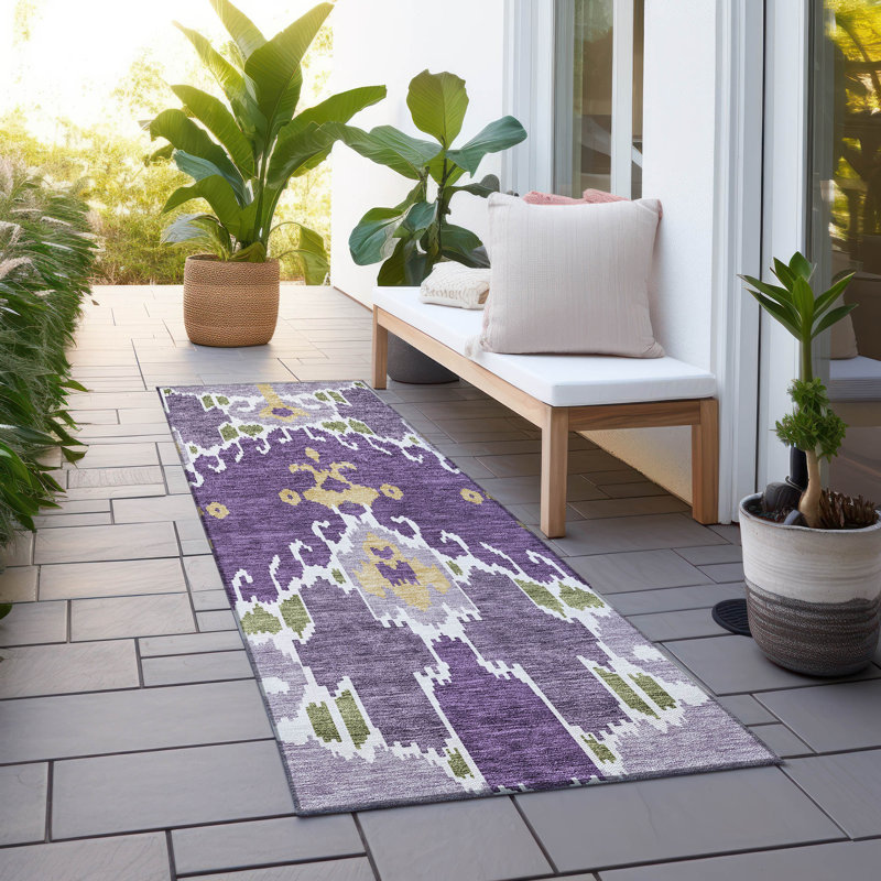 Tapis intérieur / extérieur Caziyah, Tapis de couloir 2 pi 3 po x 7 pi 6 po