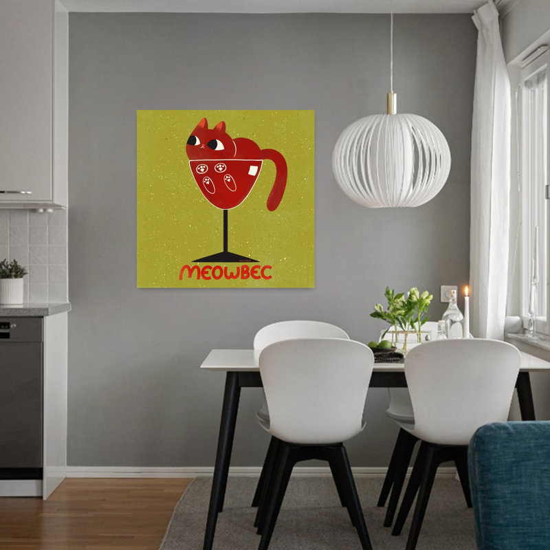 Art contemporain rétro, art de chat, H 32 po x l 32 po