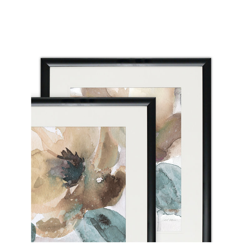 Areesa " Watercolor Poppy " 2 - Pieces, Black