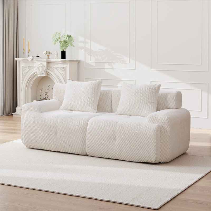 Canapé Boneless 74 "Comfy Cloud Couch, Ivoire ivoire