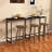 70" Long Bar Table with Charging Station, Industrial Style Rectangular Bar Height Pub Table with Steel Frame for Dining Room, Kitchen-1826139515