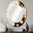 Gold And Grey Sunset Collage II - Gray Modern Oval Wall Mirror-543051922