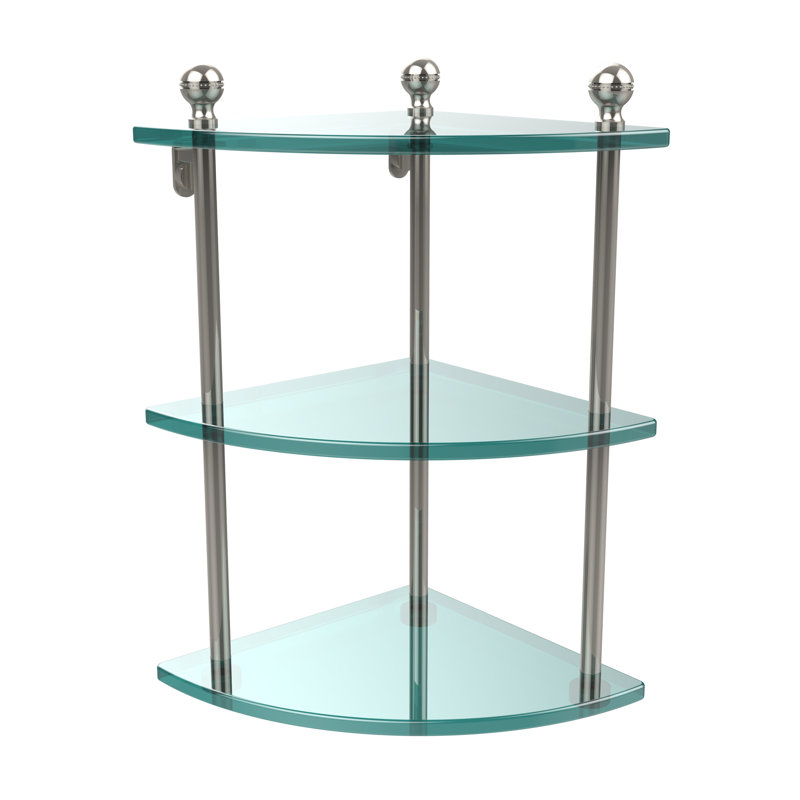 Tablette d'angle 3 pièces Morosini, Nickel poli