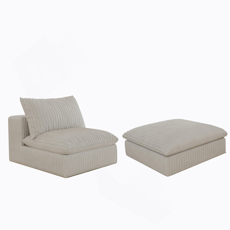 1 siège central + 1 repose-pieds-BLANC, White