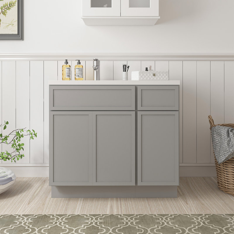 36'' Single Bathroom Vanity Base Only, Gray