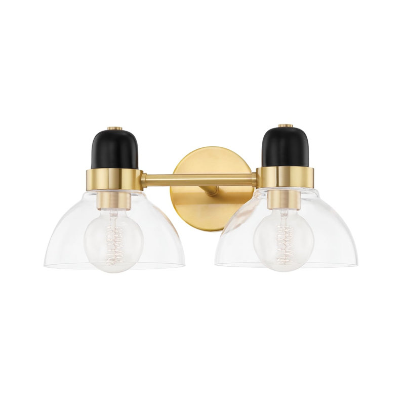 Camile 2 Light Bath and Vanity, Aged Brass