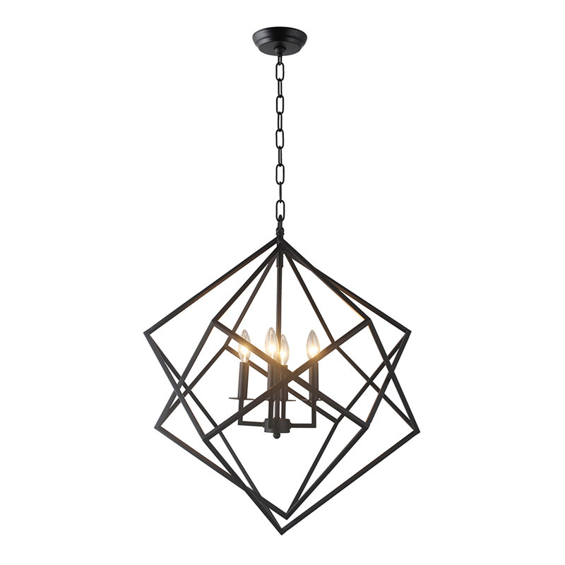 4 - Light Dimmable Geometric Chandelier