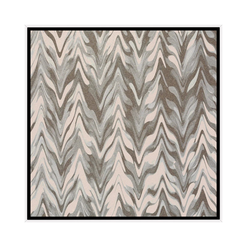 Pattern A 1 Piece Single Picture Frame and Floater Frame Wall Art on Canvas, 45.72 cm H x 45.72 cm W, White Floater Frame