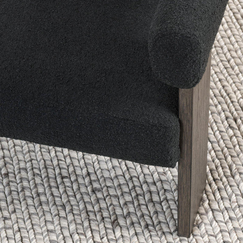 Julina Upholstered Fabric Accent Chair, Black