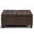 Harrison 36"W Upholstered Vegan Leather Transitional Square Lift-Top Ottoman with Hidden Storage-1296947186