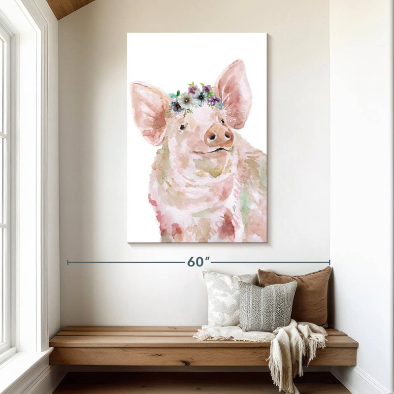 Brampt Flower Crown Pig, 48" H x 32" W