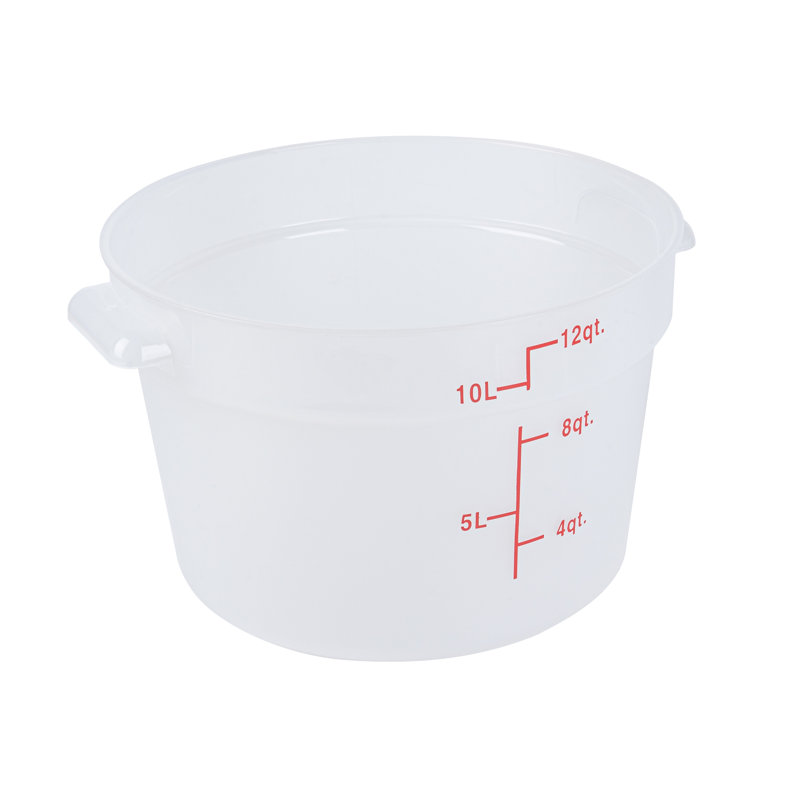 Contenant alimentaire de 12 pintes Met Lux, 1 contenant de rangement - couvercles vendus séparément, marqueurs de volume rouges, boîte à vaisselle, poignées latérales, pour ranger les aliments