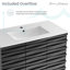 Meuble-lavabo autoportant noir de 36 po avec plateau en céramique blanc résistant aux égratignures Cascade-98796176