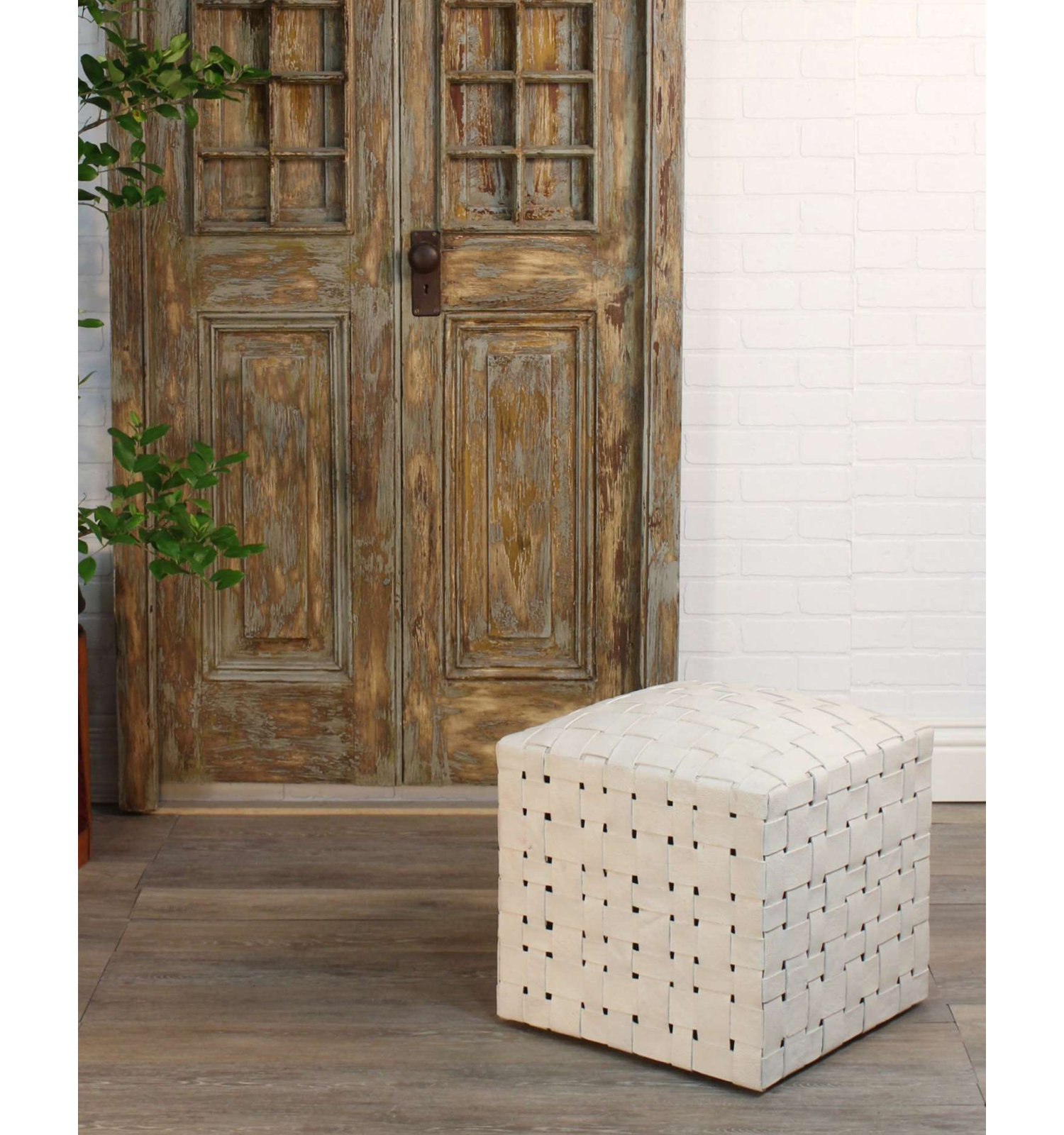 Halcyon 17" Ottoman, Ivory