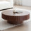 Ansel Round Pedestal Coffee Table with Ribbed Detailing