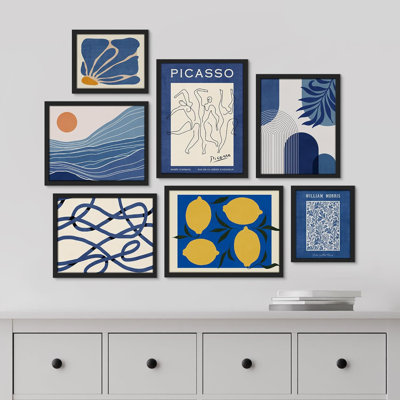 " Picasso Style Morris Florsl Abstract " 7 - Pieces