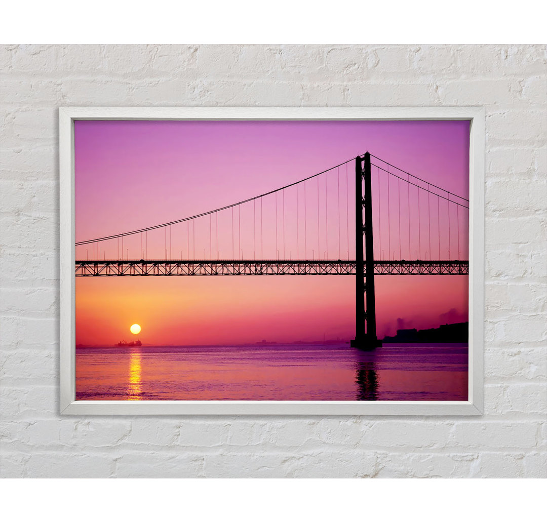 Sunset Bridge - Einzelner Bilderrahmen Kunstdrucke auf Leinwand