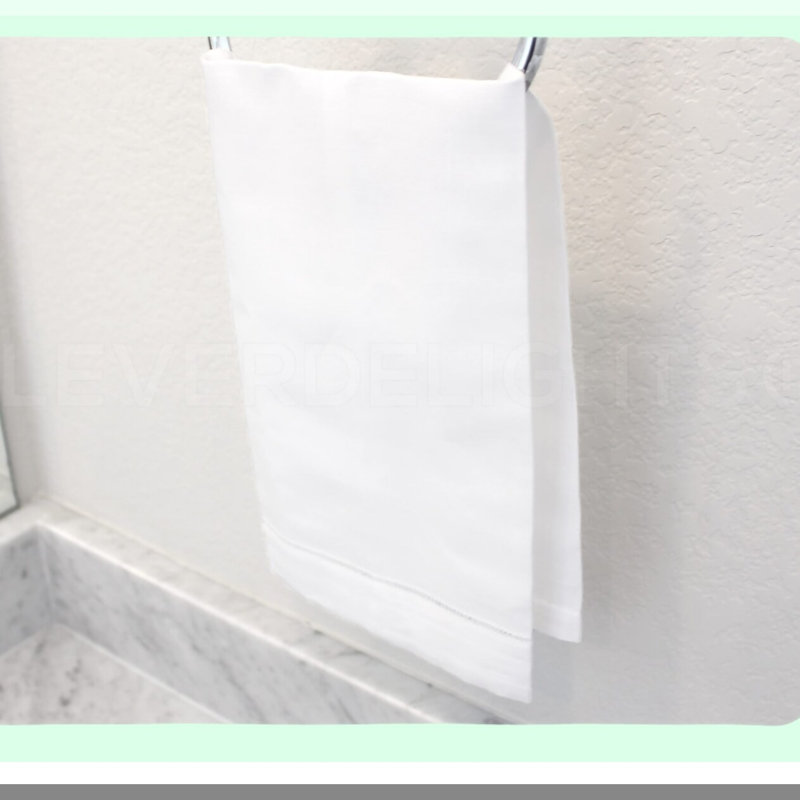 PureElegance Hemstitched Hand Towels - 6 Pack, 14x22, Linen
