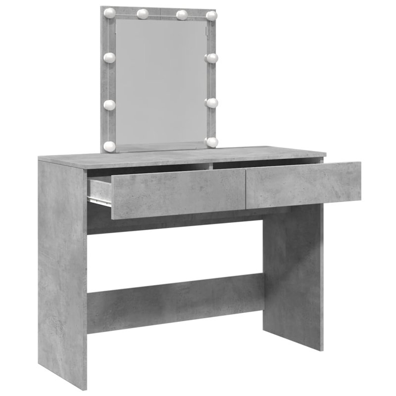 Dressing Table with Mirror, Concrete Grey