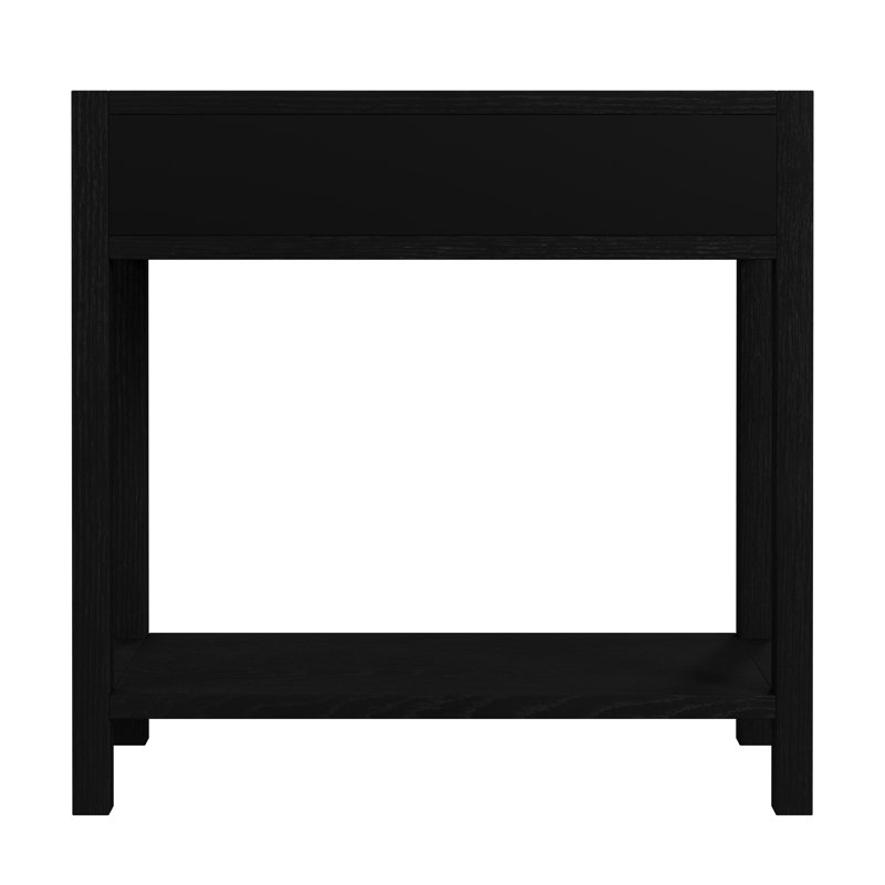 Lark 30" Wood 1-Drawer Nightstand, Black