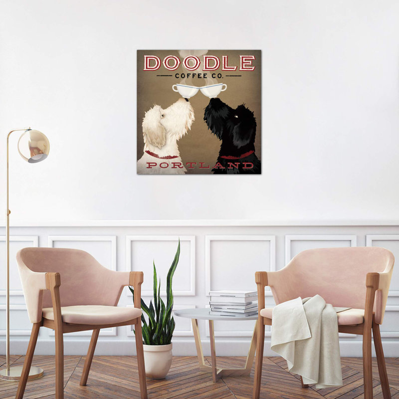 Doodle Coffee Co. - Wrapped Canvas Print, 93.98 cm H x 93.98 cm W x 3.175 cm D