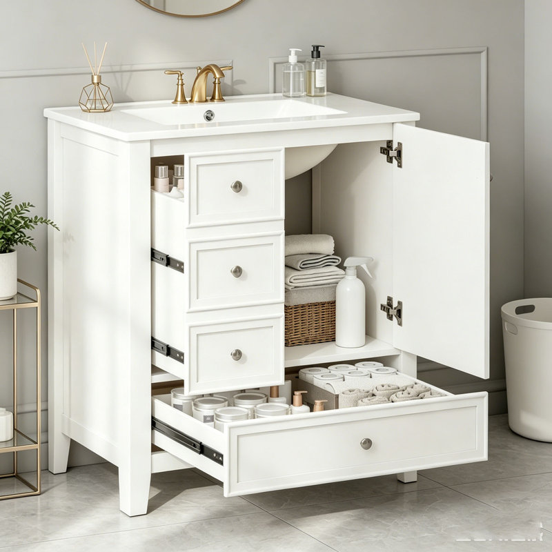 Meuble-lavabo 36 po avec lavabo, Blanc