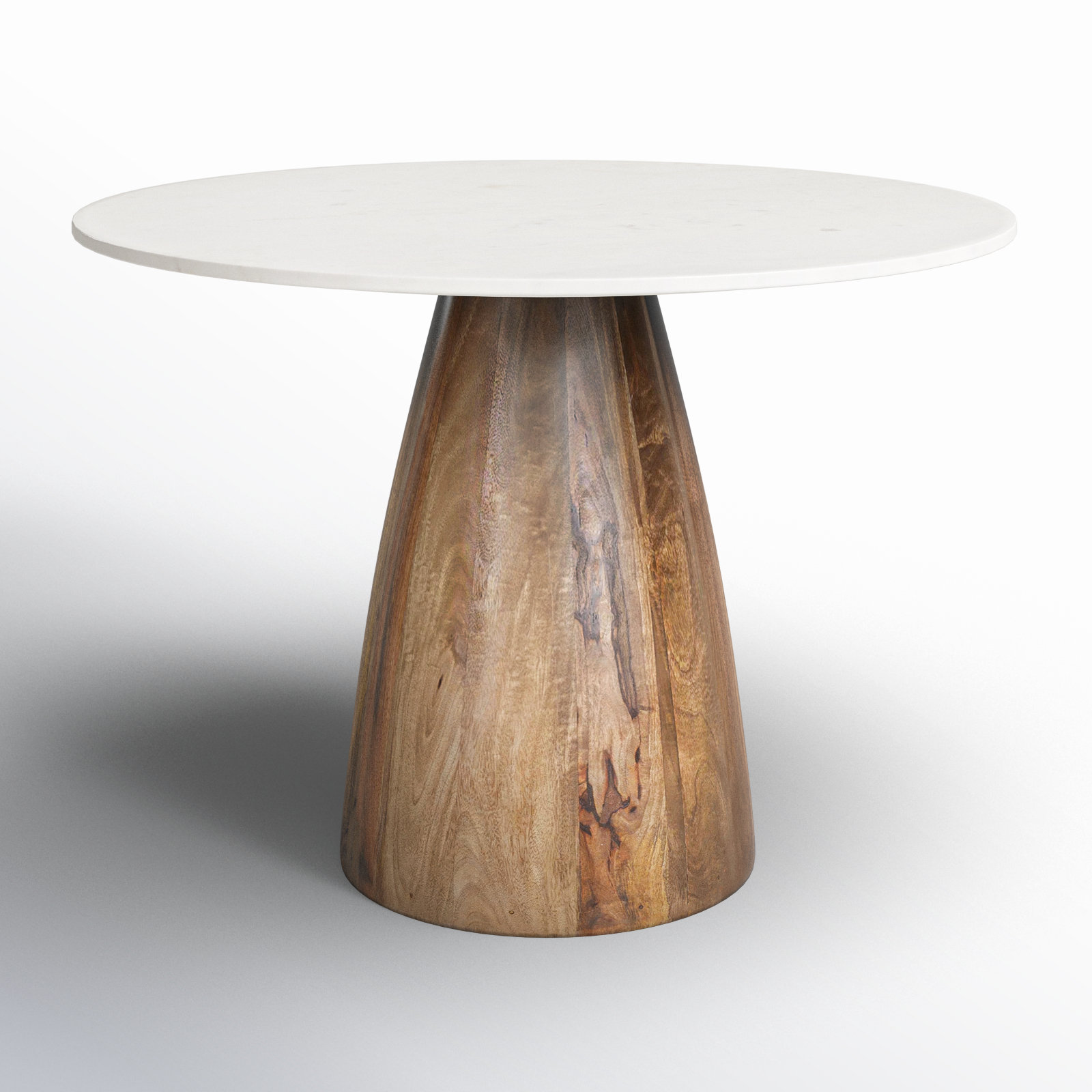 Mellonia Round Genuine Marble Dining Table, White, 30"H x 42"L x 42"W