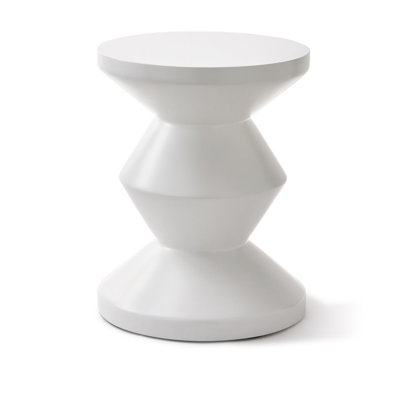 Table de bout Alfrida, Blanc mat