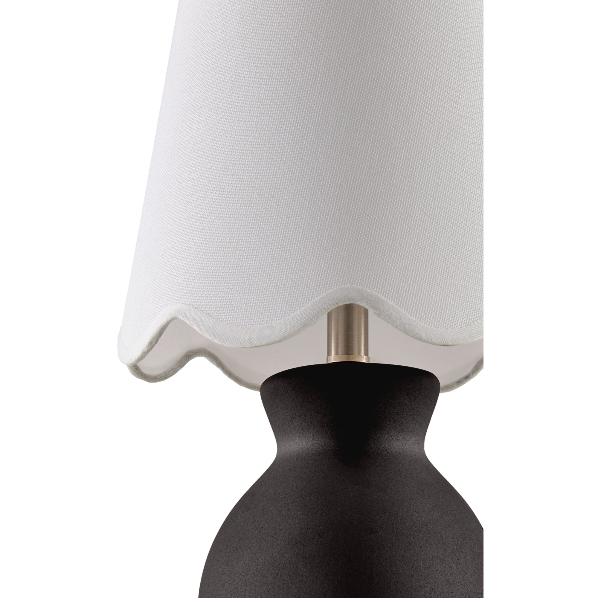 Momsen Scallop Shade Matte Lamp, 15"H x 8"W x 8"D, White, Black