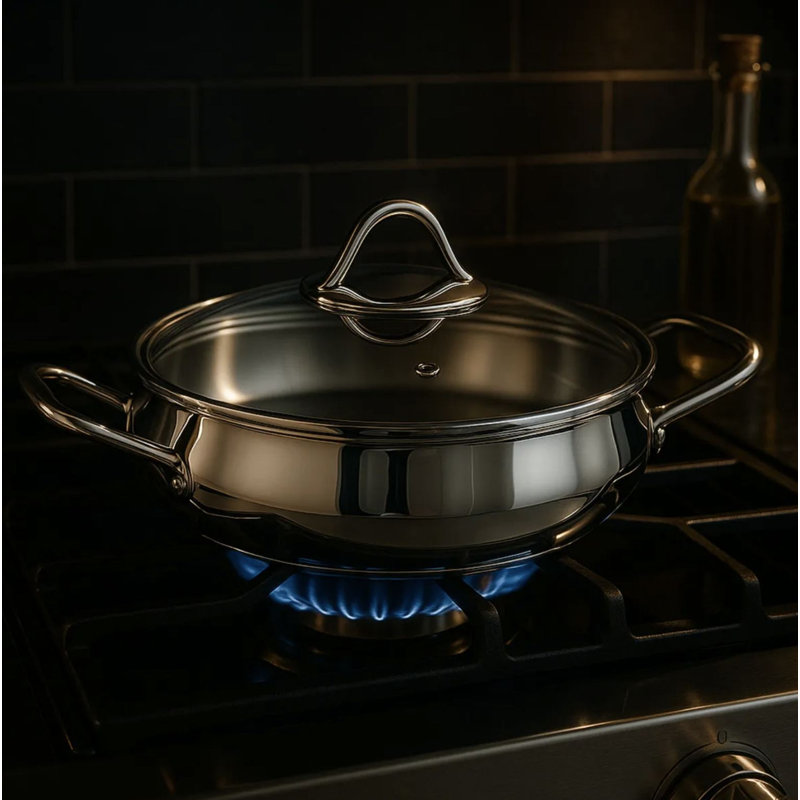 Premium Stainless Steel Pot Set (2 Pieces), Silver, 11.0 x 11.0 x 4.7 inches | 4500 ml Capacity | Dishwasher Safe, Durable Construction | Ideal for Cooking, Boiling, and Steaming, Perfect for Every Kitchen