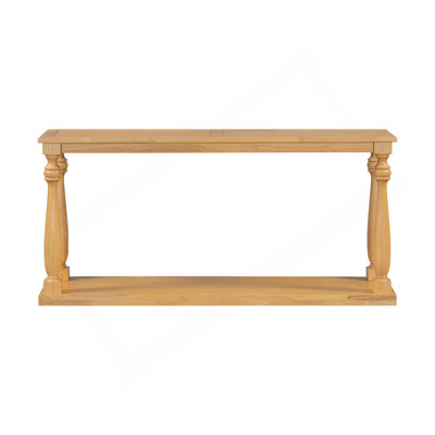 Console à grain de bois rétro - conception peu encombrante avec tablette inférieure et quatre pieds fuselés en bois massif, table d'entrée étroite moderne pour l'entrée, le couloir, le salon ou la chambre à coucher