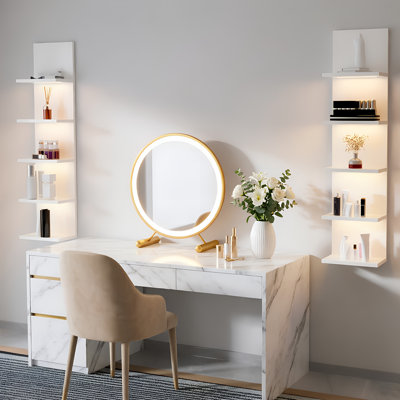Deangelos 5 Tier Wall Shelf with Light