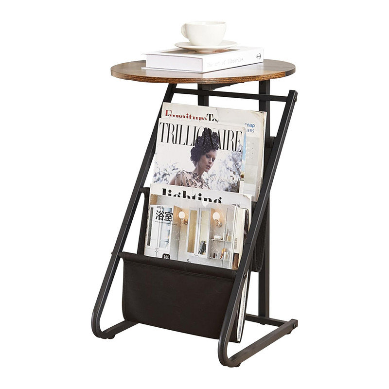 17 Stories End Table with Magazine Holder,Multifunction Magazine Rack ...