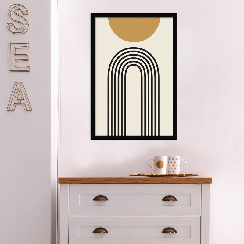 «Retro Mountain Sunrise» par The Creative Bunch Studio - cadre photo, impression sur papier, Noir, H 25 po x l 17 po