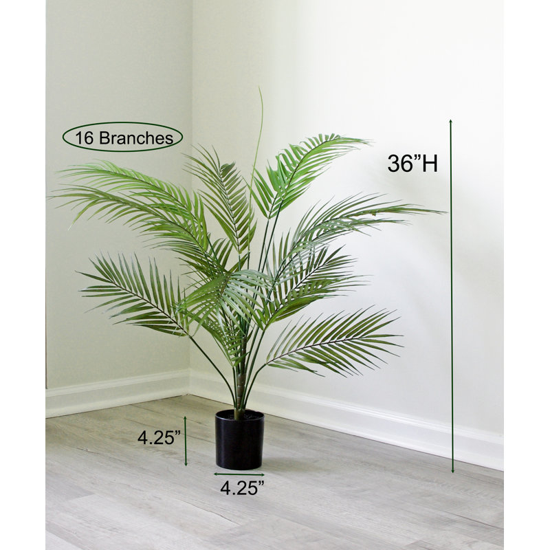 Artificial Areca Palm Tree in Pot, 36" H x 25" W x 25" D