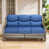 Coussin bleu / cadre gris