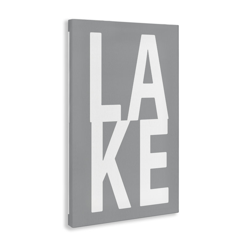 "Lake Word" sur toile grise par Jamie MacDowell, H 24 po x l 16 po