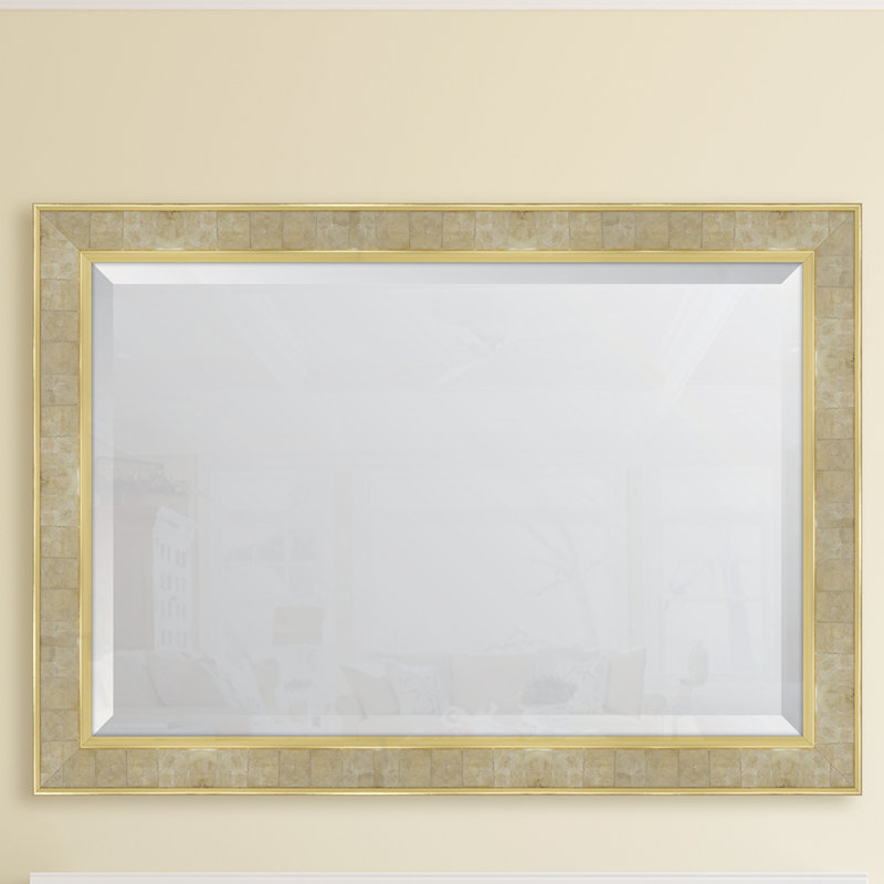 Miroir mural, H 42 po x l 30 po, Or