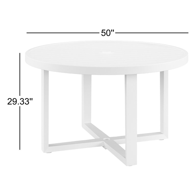 Newport Outdoor Round Dining Table, 29'' H x 50" W x 60'' L