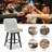 Hokku Designs & Makiba 360° Swivel Counter Height Bar Stool - CertiPUR-US Foam, Solid Wood Frame, Linen Upholstery-718174142-717743505