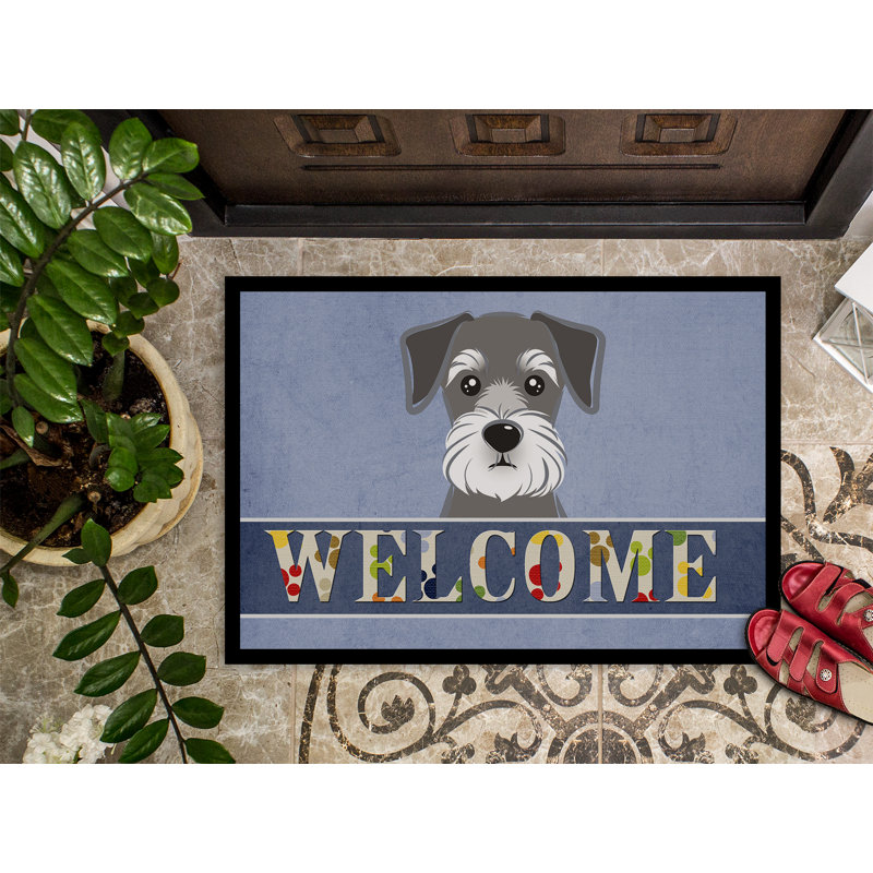 Tapis d'entrée antidérapant Wanston Schnauzer, Rectangle 2 pi x 3 pi