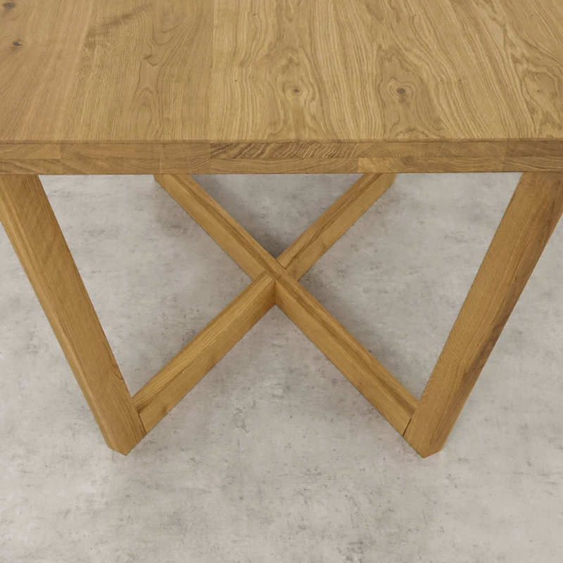 Dellaposta Oak Solid Wood Dining Table, 76cm H x 160cm L x 90cm W, Natural Oil