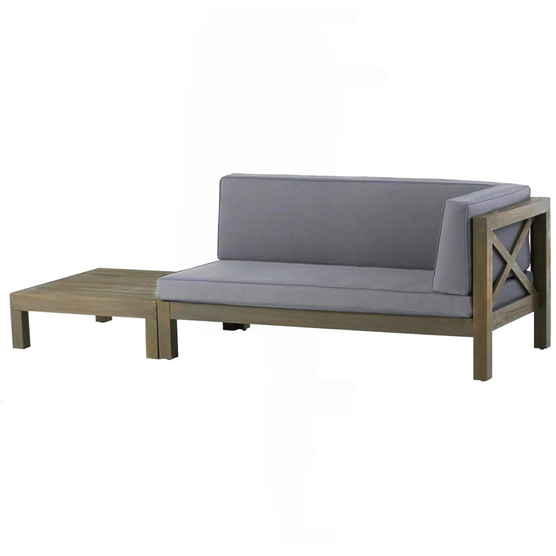 X-Back Right Corner Bench, Gray, Dark Gray