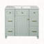Meuble-lavabo 36 po avec lavabo en céramique, structure en bois massif, portes à fermeture douce, tablettes réglables, 3 tiroirs, y compris un tiroir à double profondeur pour le rangement du sèche-cheveux-112605972