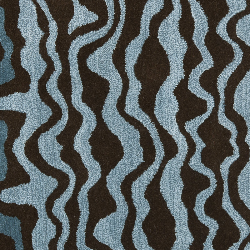 Tapis abstrait en laine et viscose touffeté à la main Candelo, Tapis de couloir 2 pi 6 po x 10 pi