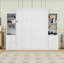 Lit escamotable double en bois avec tablettes de rangement et 6 tiroirs-129424926